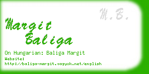 margit baliga business card